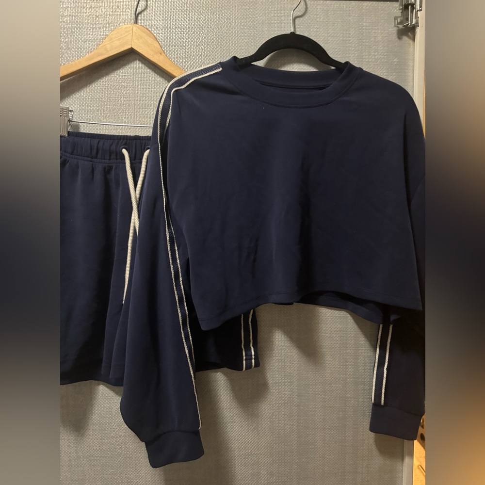 Navy Blue Sweatshirt Set